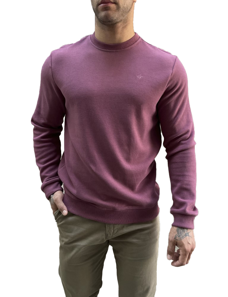 Ανδρική μπορντό πλυμένο πλεκτή βαμβακερή μακρυμάνικη μπλούζα 2308P φωτογραφία